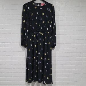 Kate Spade Black Dress with Multicolor Floral Pattern